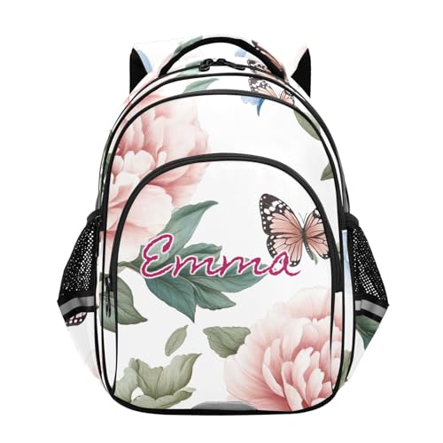 Sac à dos bleu rose fleurs de pivoine pour illuminer la rentrée