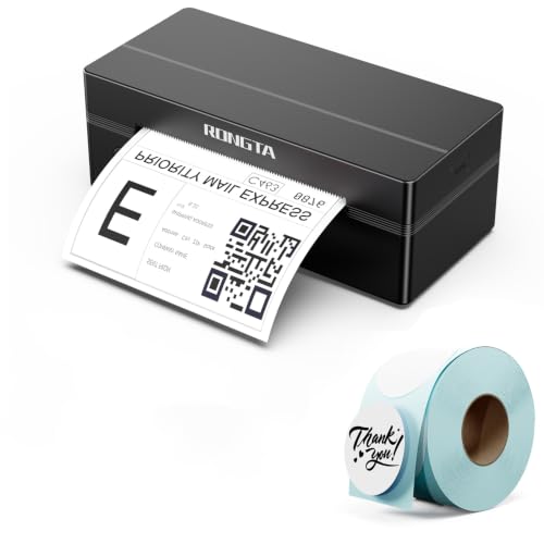 Image of Rongta RP425 Black Label Printer+ 2'' Circle White Labels-750 pcs