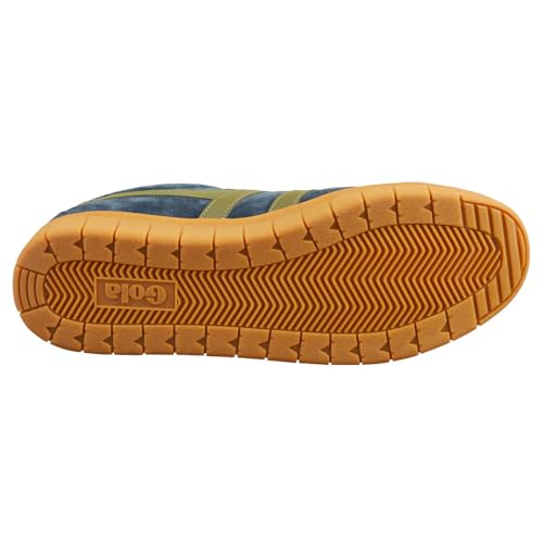 Image of Gola Men's Hurricane Suede Navy /Khaki /Moody Orange /Gum 9 Medium