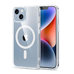 ESR Coque Magnétique pour iPhone 14/iPhone 13, Compatible avec MagSafe, Hybrid Coque pour iPhone 14/13 avec HaloLock, Protection Antichoc Militaire, Dos Anti Rayures, Transparent