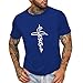 Calzini da uomo taglia 9-11 uomo estate moda casual girocollo piccola stampa t-shirt manica corta camicia abbigliamento attivo set signora, Blu, XXL