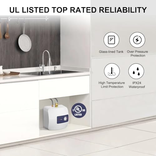 Thermomate ES150 Mini Tank Water Heater Electric, 1.32 Gallons Small Under Sink Water Heater For Point Of Use Instant Hot Water 110V 120V thumb #2