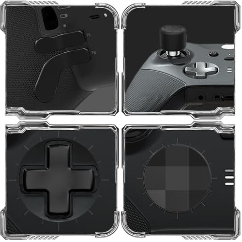 Image of CHARM FOCUS 16-in-1 Metal Thumbsticks Replacement Kits for X-box Elite Series 2, X-box Elite 2 Controller Accessories, Includes Magnetic Joysticks, Paddles, Silicone Caps, D-Pads, 1 Tool (Black)