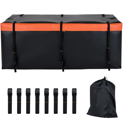 SOARS Coffre de Toit, Coffre Attelage de Remorque, Coffre Arrière Voiture en PVC Étanche avec 6/8/8 Sangles Renforcées, Sac pour Véhicules, SUV, Camion,...