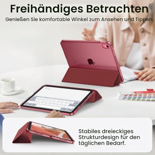 Fintie Hülle für iPad (A16) 11. Generation/iPad 10. Gen, Burgunderrot – Ansicht 3