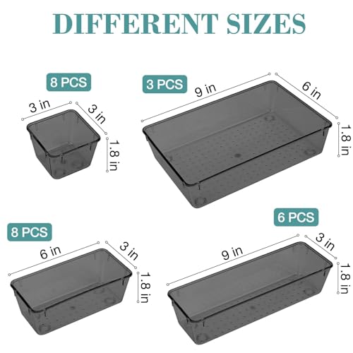Image of 25 PCS Drawer Organizer Set, 5 Size Bathroom and kitchen organizer Trays