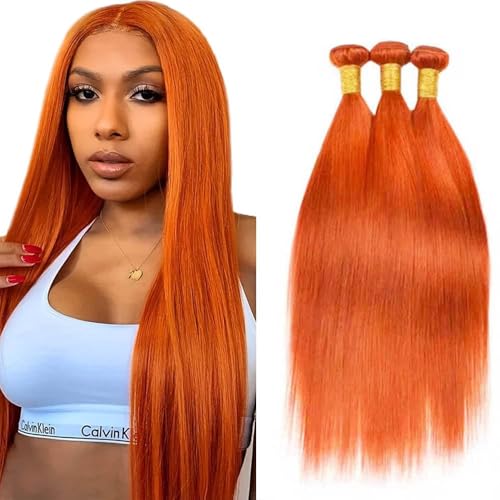 20 22 24 Inch Ginger Bundles Human Hair #350 Orange
