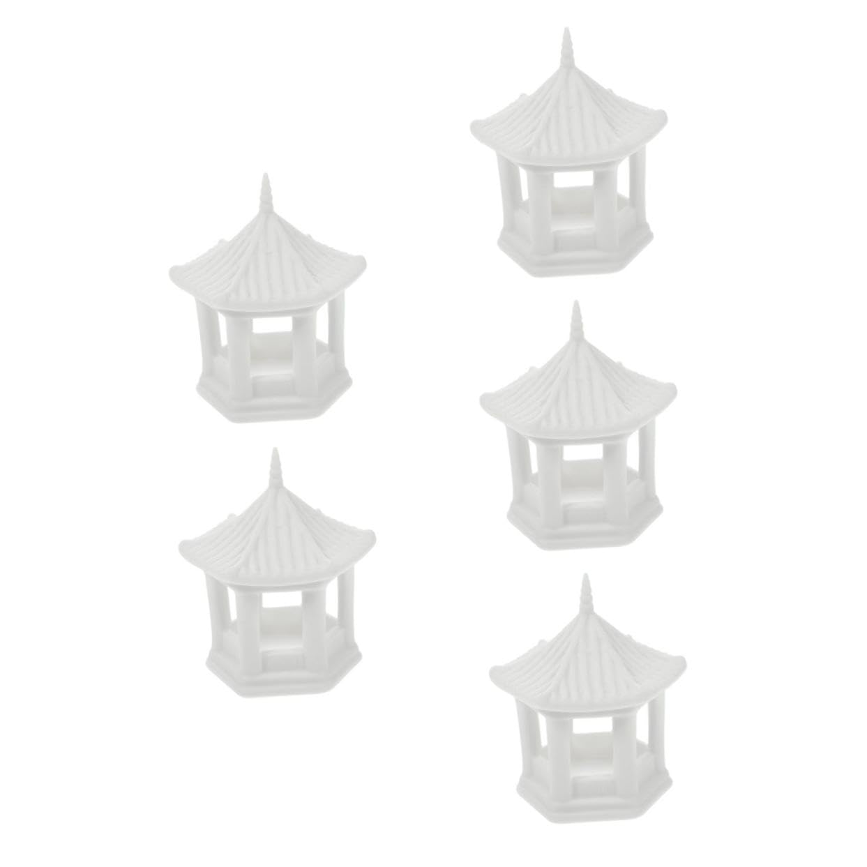 Mipcase 5 Pièces Ornements De Belvédère Hexagonaux Plantes D'aquarium en Soie Décorations Décor De Réservoir Axolotl Pavillon De Jardin Mini Pavillon Aquarium Étang Céramique Blanche