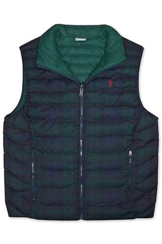 Polo Ralph Lauren Kids Boys Reversible Blackwatch Plaid Puffer Vest,