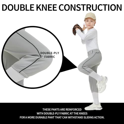 QBK 2T/3T/4T/5T/6T/7T Toddler Boy's Knicker Baseball Pants with Side Piping/Braid4