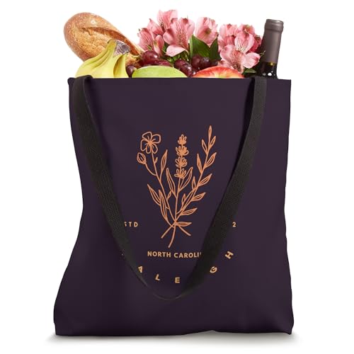 Bolsa Tote Raleigh North Carolina Meadow Print miniatura 4