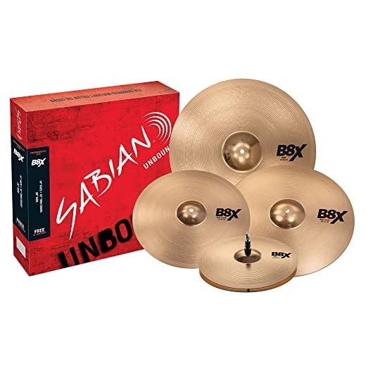Sabian B8X Performance Set Plus -14”/16”/20” + Free 18” Thin Crash - (45003XG)
