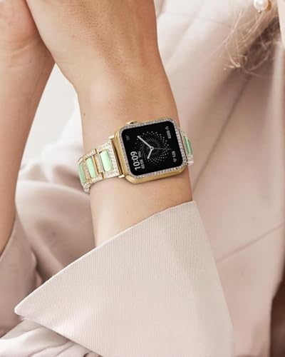 Image of Zitel Bling Rhinestone Metal Band Compatible with Apple Watch Straps for Women Girls Sparkling Shiny Wristbands