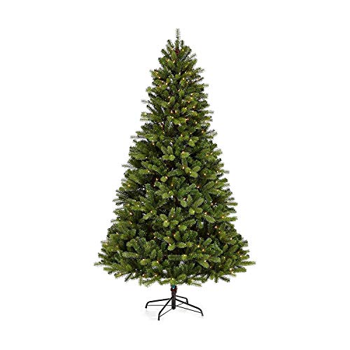 NOMA 7 Ft. Pre-lit Artificial Pine Christmas Tree with 400 Warm White Incandescent Bulbs | 1336 Tips | Durand Pine