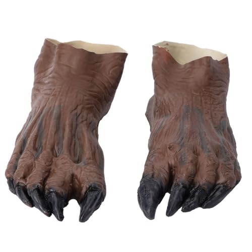 Happyyami Halloween Wolf Foot Cover Wolf Gloves Werewolf Shoe Covers Halloween Costume Accessory 1 Pair