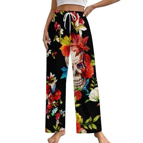 Bas de pyjama crâne coloré femme au design unique et poches pratiques