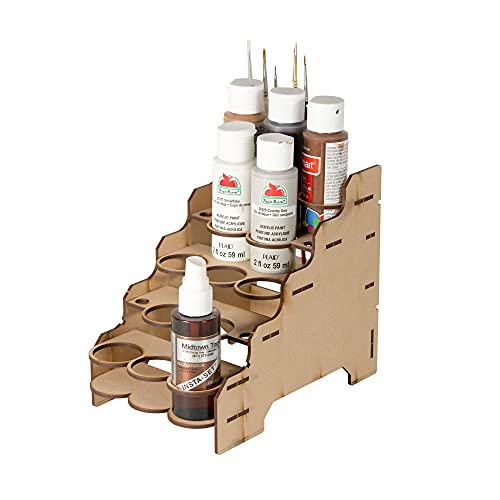 Image of The Broken Token Modular Paint Half Rack w / 35mm Holes - Multiple Organizer for Paint Bottles, Pots, and Brushes in Tiered Layout - Customize Your Pieces with Easy Organization & Access