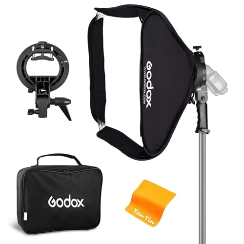 Godox Softbox Soft Box 32"x32" Bowens Mount Softbox with S-Type Speedlite Bracket, Foldable Softbox Bowens Mount for Godox AD200Pro AD200 V860II TT685II TT600 TT350