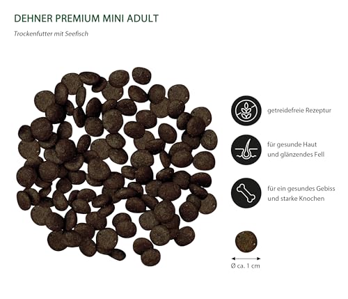 Dehner Premium Hundefutter, Trockenfutter getreidefrei, für ausgewachsene Hunde kleiner Rassen, Fisch / Lamm / Kartoffel, 8 kg