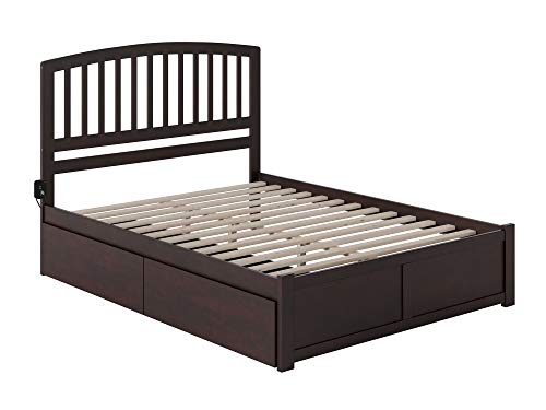 Afi Richmond Queen Platform Bed With Flat Panel Footboard And Turbo Charger With Urban Bed Drawers In Espresso #TOP9