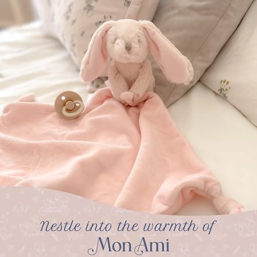 Image of MON AMI Rosie The Bunny Plush Lovey, 13.5-Inch Knotted Security Blanket