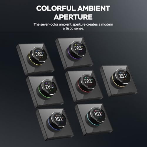 Thermostat, Thermostat Intelligent pour la Maison – Thermostat WiFi Programmable – Neige, Thermomètre Bluetooth avec écran TFT 1,32 Pouces, Contrôle Via Téléphone Portable