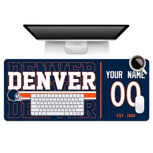 Image of ANTKING Denver Mouse Pad Custom Name and Number Desk Pad for Men Women Youth Gifts