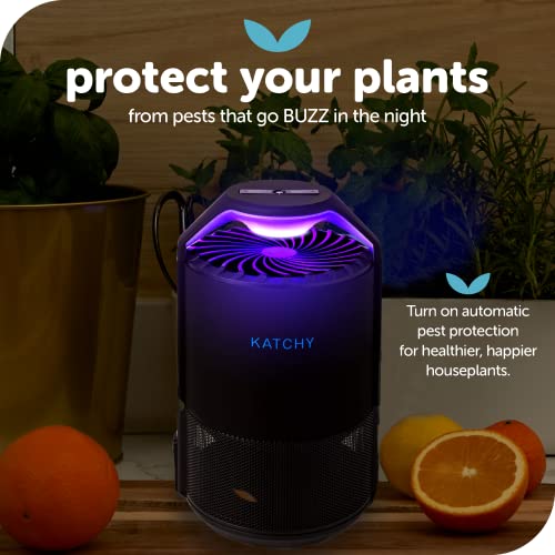 KATCHY Indoor Insect Trap: Bug, Fruit Fly, Gnat, Mosquito Killer - Uv Light, Fan, Sticky Glue Boards Trap Even The Tiniest Flying Bugs - No Zapper - Child Safe, Non-Toxic