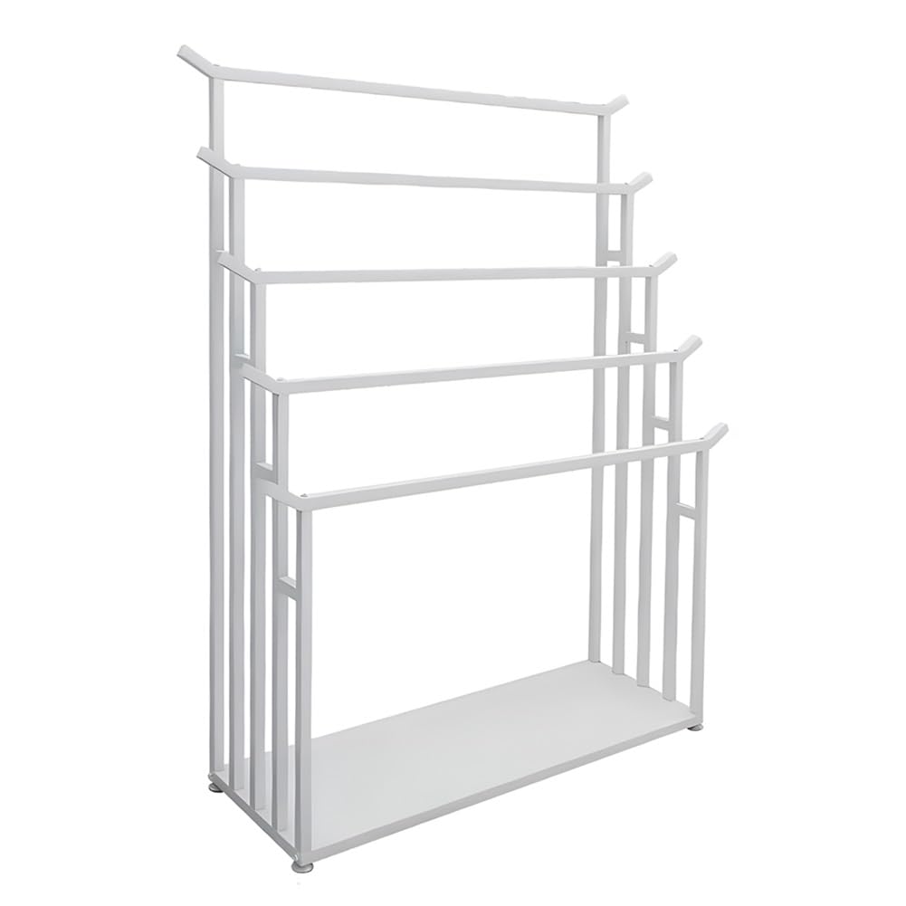 Jkjzsalj White Retail Display Racks,Multifunctional Scarf Blanket Storage Rack,Floor Standing Metal Organizer Holder For Clothing Store,Easy Assemble,-80X40x150cm,-100X40x150cm