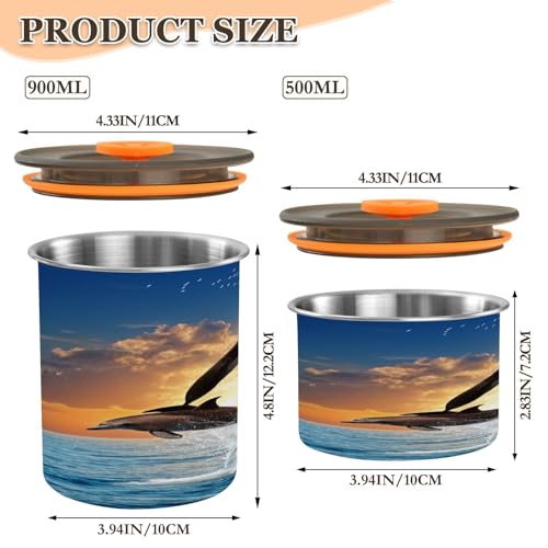 Contenedor de Café Kigai Leaping Dolphin con Tapa Hermética 17 oz Acero Inoxidable miniatura 2