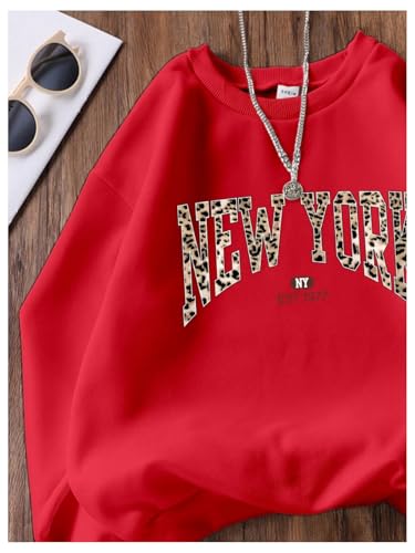 SHENHE Girl's Cute Graphic Crewneck Sweatshirt Long Sleeve Drop Shoulder Pullover Shirt Tops3