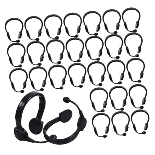 TOYANDONA 50pcs Little Yellow Headphones Mic Ear Phones Plastic Doll Cosplay Headphones Mini Headset Decors Doll Crafts Headset Decorations Dress up s Baby Accessories Toy