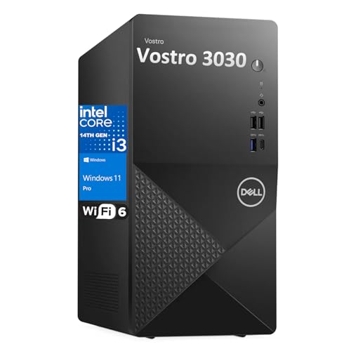 Dell Tower PC Desktop Computer for Home Business Student, 14th Gen Intel Core i3-14100 (Beat i5-12400), 64GB DDR5 RAM, 4TB PCIe SSD, WiFi 6, Bluetooth, DisplayPort, HDMI, Type-C, Windows 11 Pro