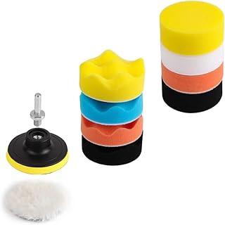 Kit de 11 almohadillas de pulido de taladro, almohadillas de pulido de 125 mm para detalles de coche, encerado y lijado, compatible con pulidores y taladros automáticos