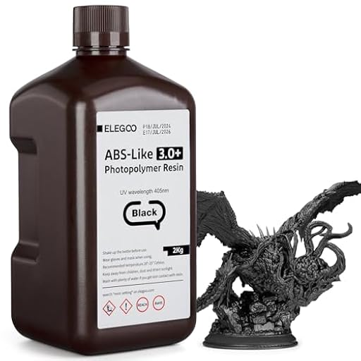 ELEGOO ABS-Like Resin 3.0+, Resina de Fotopolímero Mejorada para Impresoras 3D, Mayor Resistencia al Calor Curado Rápido, Alta Precisión, No quebradiza, Negro 2000g | Ya disponible en tu tienda friki favorita! En mundofriki.es! ELEGOO ABS-Like Resin 3.0+, Resina de Fotopolímero Mejorada para Impresoras 3D, Mayor Resistencia al Calor Curado Rápido, Alta Precisión, No quebradiza, Negro 2000g | Ya disponible en tu tienda friki favorita! En mundofriki.es!