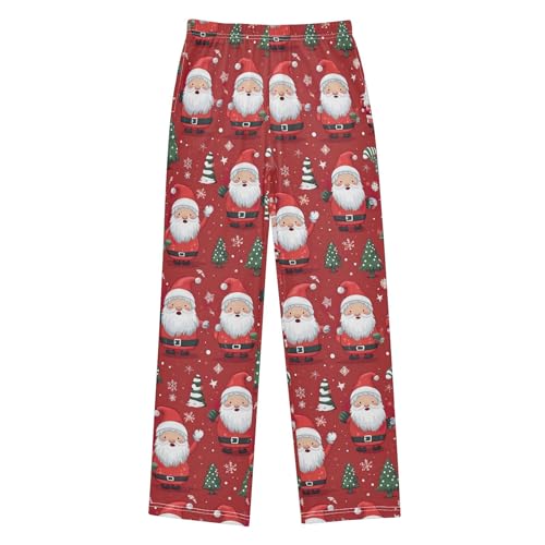Christmas Xmas Snowman Long Pajama Pants Elastic Waist PJ Bottoms with Pockets S A1105822