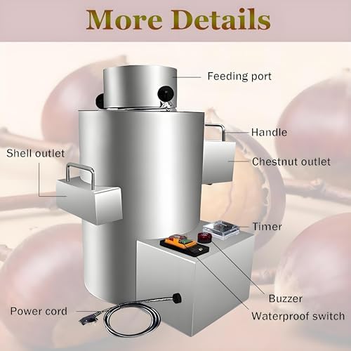 Upgrade Chestnut Peeler Machine, 220V/12V Efficient Commercial Shelling Device, Fast & Gentle Chestnut Peeling, Easy to Use, Perfect for Chestnuts (12V/No Battery)