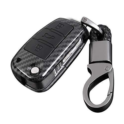 DZG Car Key Fob Cover Carbon Fiber Key Fob Case Keys Holder Key