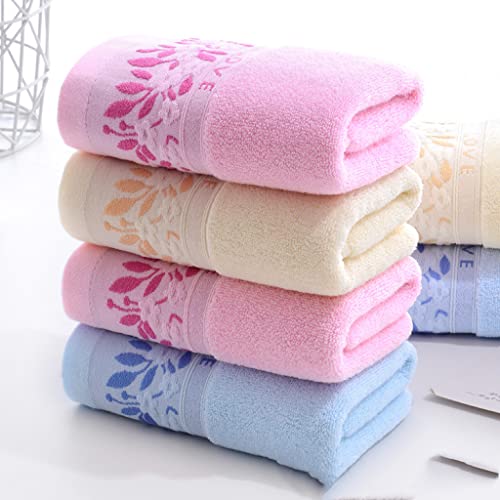 Ustide Pink Leaves Embroidery Towels Set,1 Bath Towel 2 Hand Towels Ultra Soft & Highly Absorbent Cotton Towels For Bathroom，Shower Towel（Pink，3Pcs） #TOP3