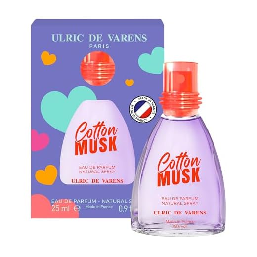 ULRIC DE VARENS - Eau de Parfum Cotton Musk - Floral Musqué - Parfum Femme - Vaporisateur - Made in France - 25 ml