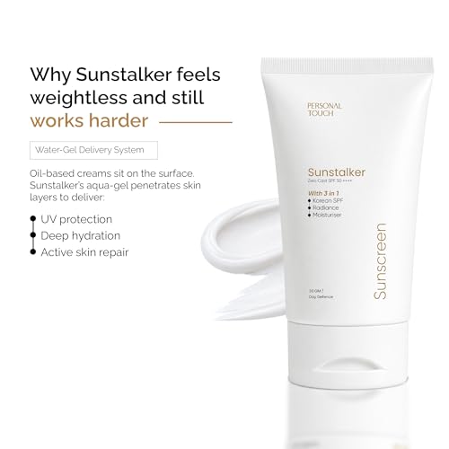 Image of Personal Touch Sunscreen SPF50 PA++++ for Face | Sunstalker Korea 3 in 1 Formula | with Niacinamide | Tanning & Aging Defense | Lightweight No White Cast | Oil-Free, Acne Safe | 30 ml