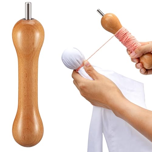 Genérico Extractor de Cordón | Enrollador para Teñido con Nudos con Conector | Accesorio de Estiramiento, Accesorios de Madera Hechos a Mano para Arte y Decoración Textil