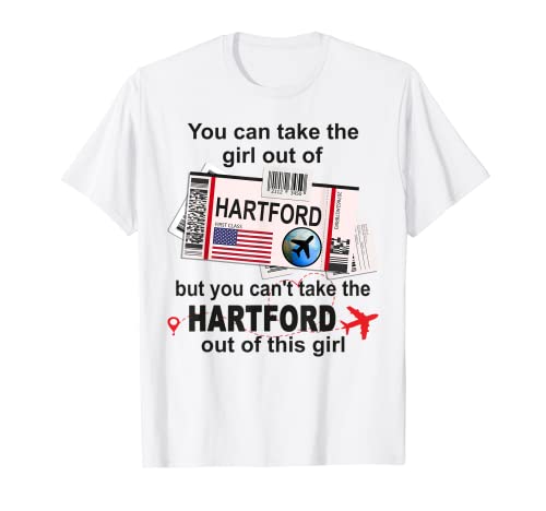 Billete de avión Hartford - Chica de Hartford Tarjeta de embarque Camiseta