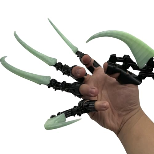 enttgo 3D Printed Halloween Claw Decoration, Five-Finger Mobile Toy, Suitable for Halloween Parties, Cosplay Equipment (Glow at Night - Green) by enttgo - Image 2