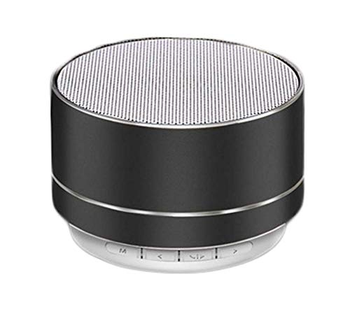 Haut-parleur Bluetooth alliage aluminium noir avec carte LED