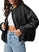 Tankaneo Womens Zip Up Bomber Jacket Oversized Fashion Casual Fully Lined Winter Coats With Pockets