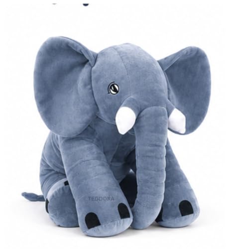 Image of Big Jumbo Elephant Soft Toy for Kids Girls Boys,Grey,Big cushionAnimal Plush Stuffed Baby Teddy Gift Birthday, 60 cm