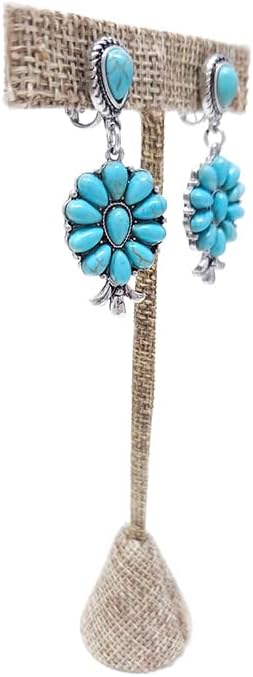 Western Squash Blossom Clip-On Earrings Navajo - Image 5