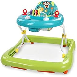 Tacata Barato Bright Starts, Andador Primeros Pasos Plegable para Bebés Giggling Safari, juguete de ábaco divertido y colorido, altura ajustable, asiento extraíble, lavable a máquina, a partir de 6 meses
