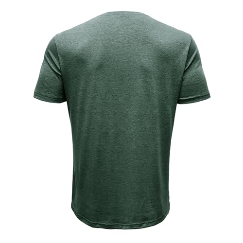 Mud Kingdom Camisetas masculinas Henley manga curta slim fit casual P-XGG, Verde, M